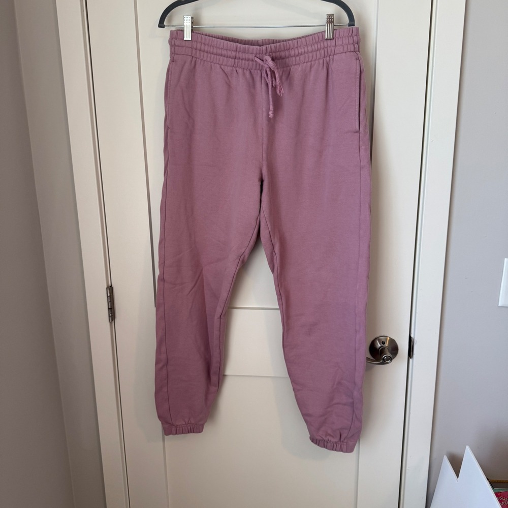 Tna Aritzia Extra Fleece Boyfriend Sweatpants Mauve Pink Joggers Womens Large